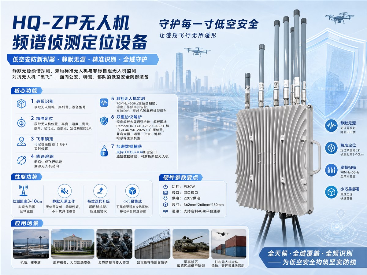 无人机频谱侦测定位设备 HQ-ZP